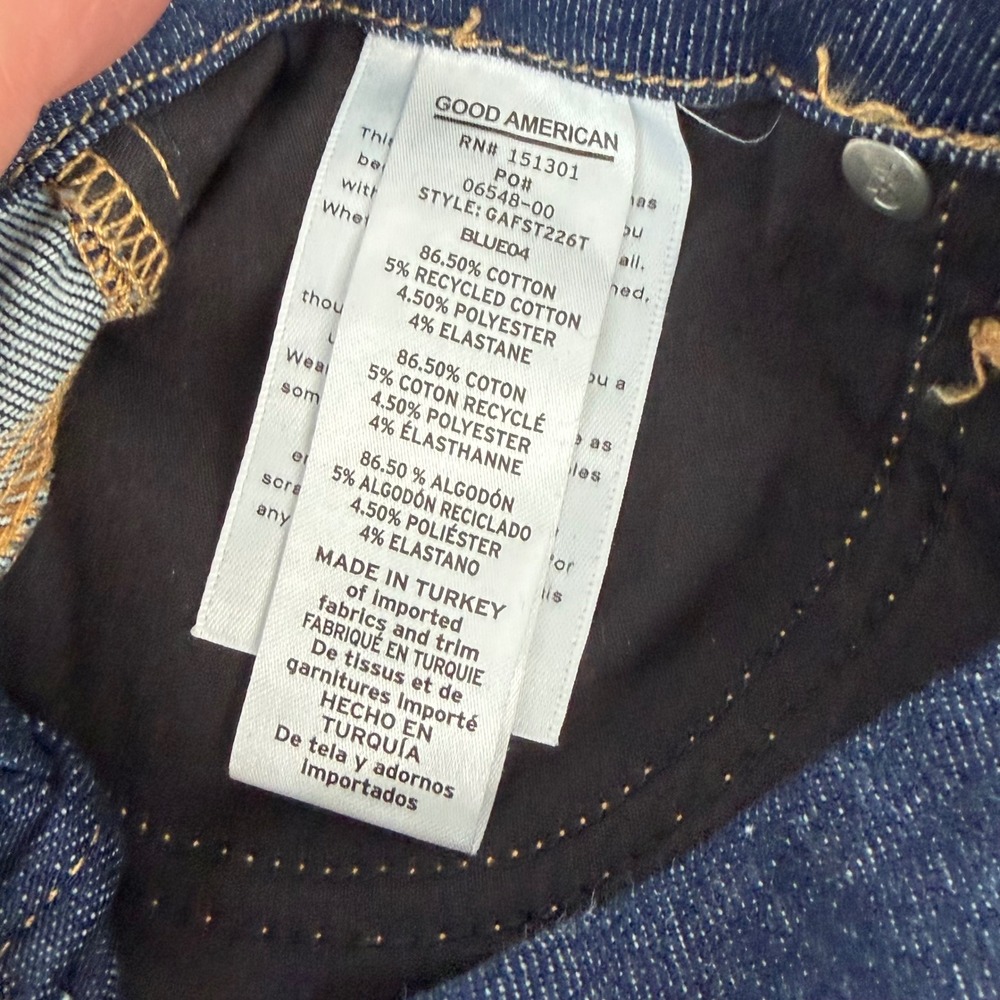 Good American NWOT Good Straight Jeans Dark Indigo Blue High Rise 00-4 GAFST226T - Picture 6 of 8